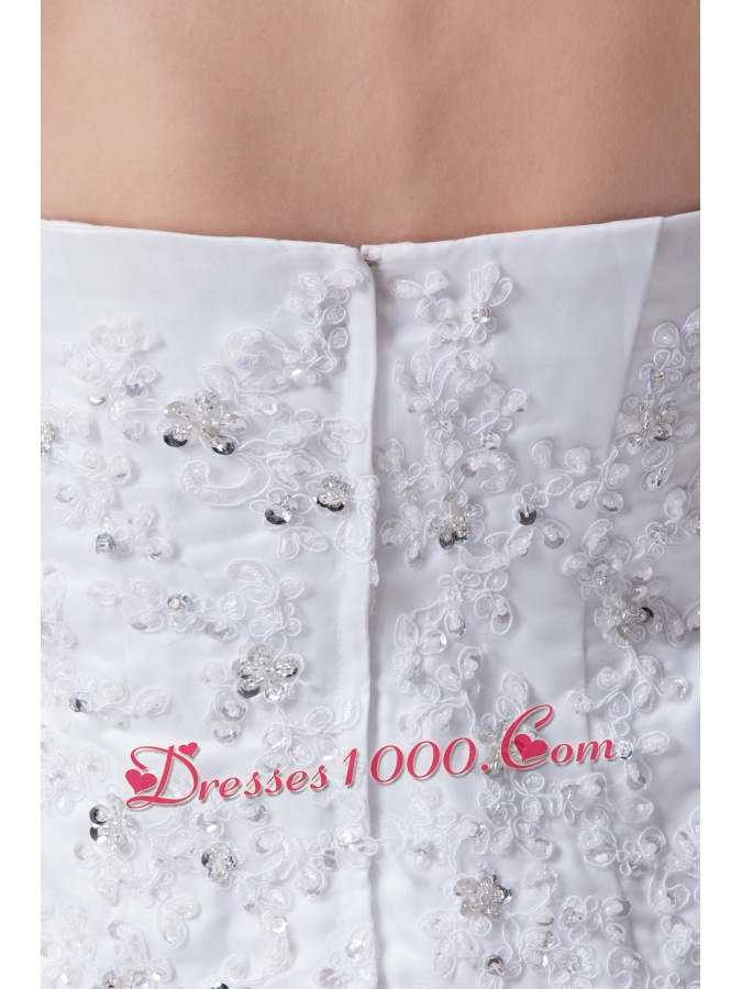 Mini-length Lace Strapless Column Wedding Dress