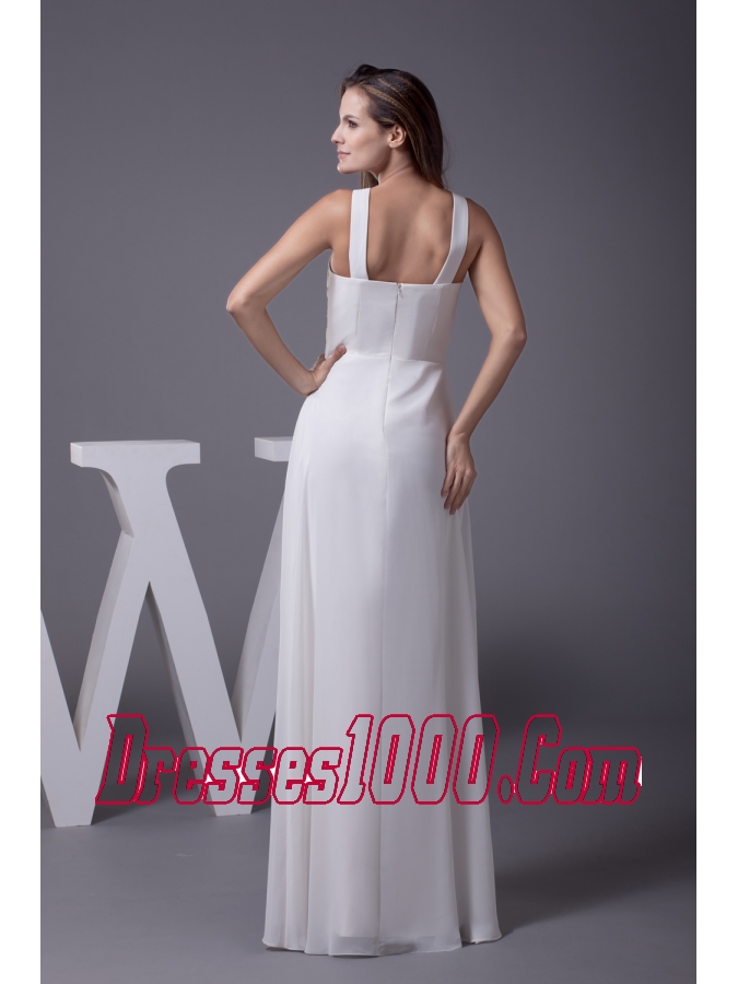 Perfect 2013 V-neck Column Long Beading Wedding Dress