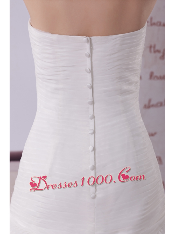 Ruffled Layers Mermaid Sweetheart Court Train Wedding Dress