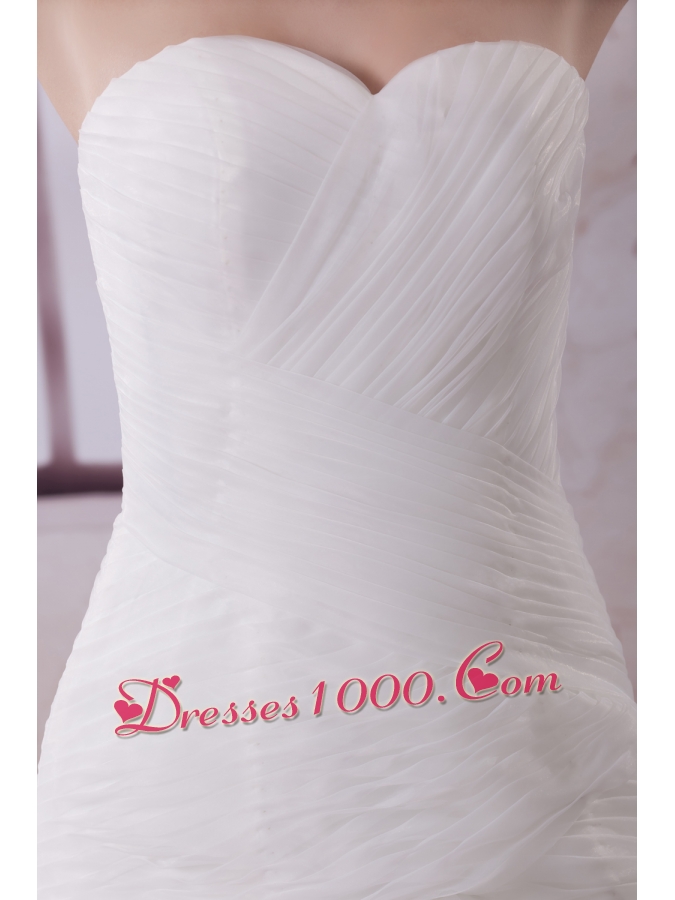 Ruffled Layers Mermaid Sweetheart Court Train Wedding Dress