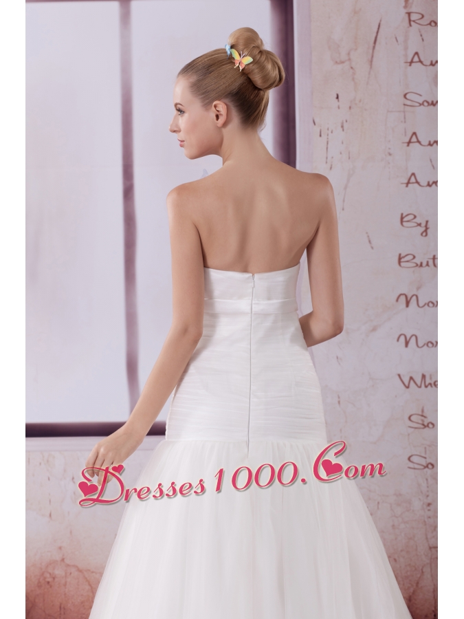 Ruffled Layers Mermaid Sweetheart Court Train Wedding Dress