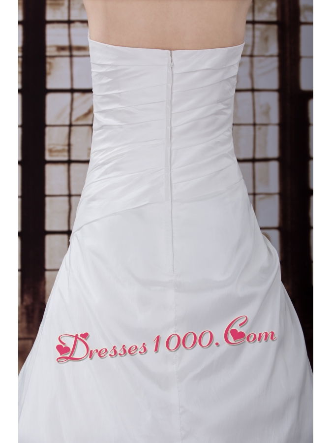 Ruffled Layers Strapless Lace Hand Made Flower Pleat Wedding Dress