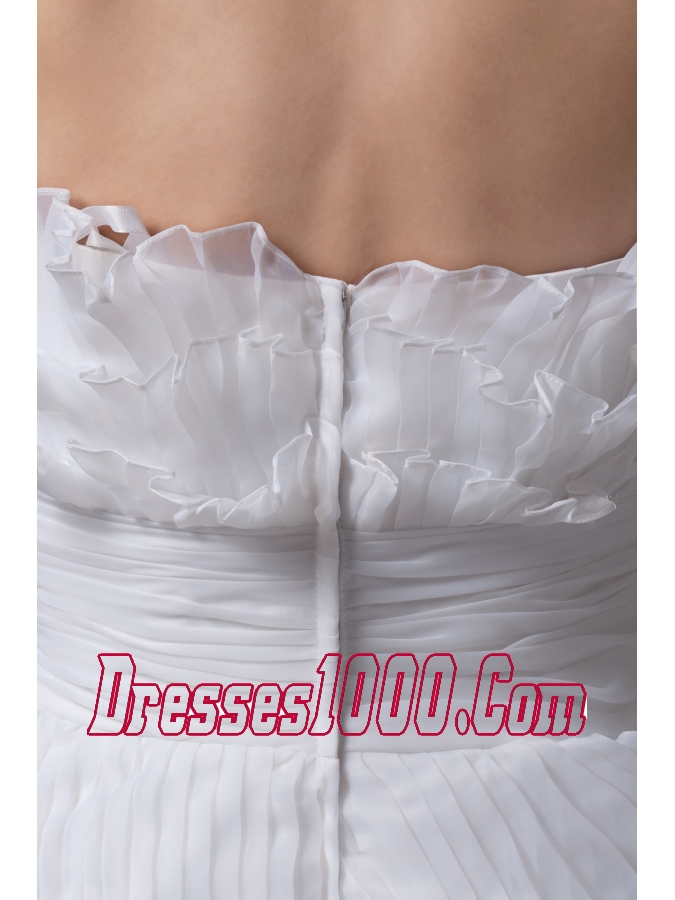 Ruffles Column / Sheath Strapless Long Wedding Dress