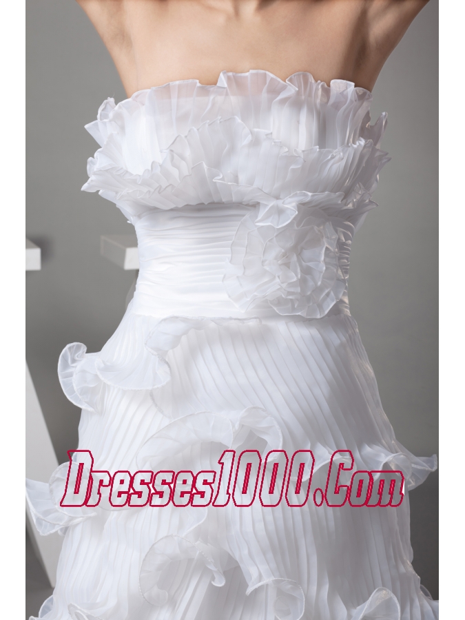 Ruffles Column / Sheath Strapless Long Wedding Dress