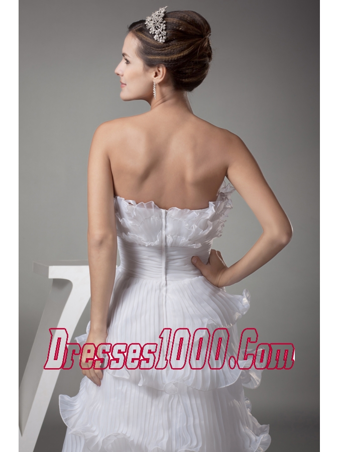 Ruffles Column / Sheath Strapless Long Wedding Dress