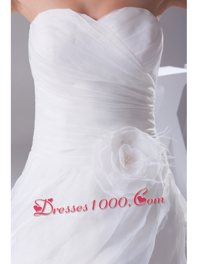 Ruffles Layered Organza Court Train Sweetheart A-Line Wedding Dress