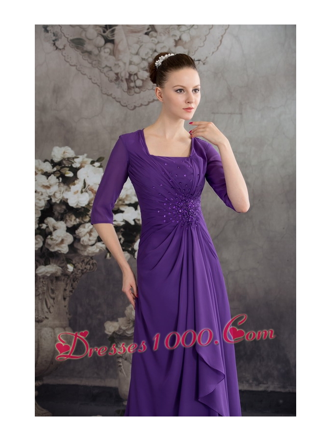 Simple Empire Square 2013 Mother of the Bride Dress with Beading