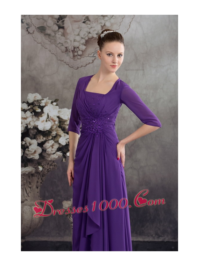 Simple Empire Square 2013 Mother of the Bride Dress with Beading