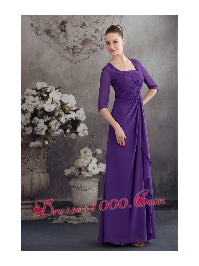 Simple Empire Square 2013 Mother of the Bride Dress with Beading