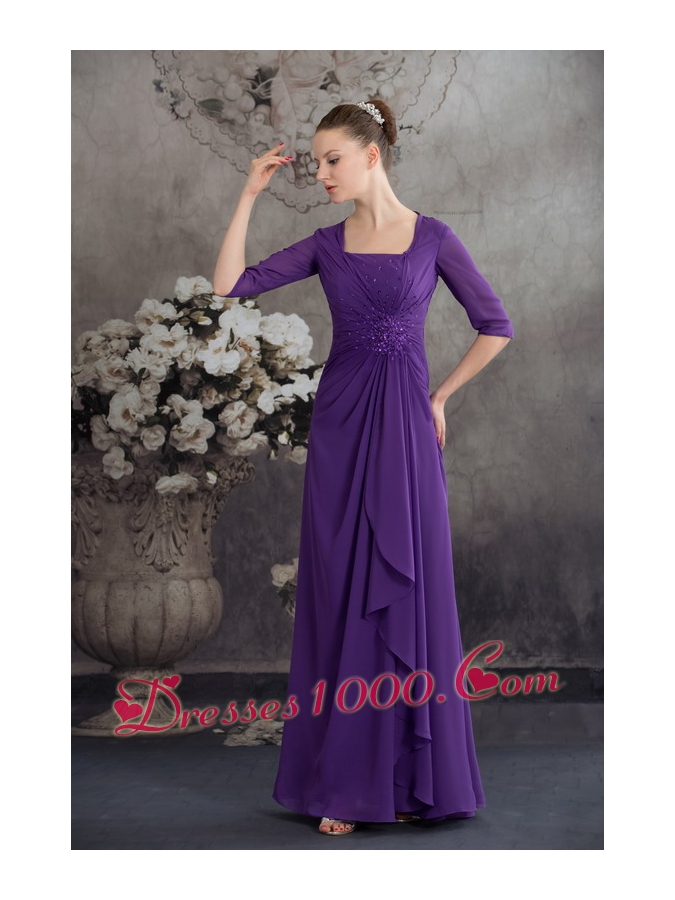 Simple Empire Square 2013 Mother of the Bride Dress with Beading