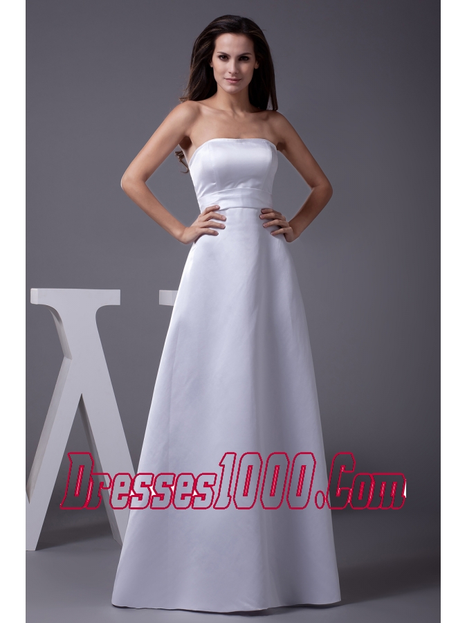 Strapless A-line Floor-length Wedding Dress