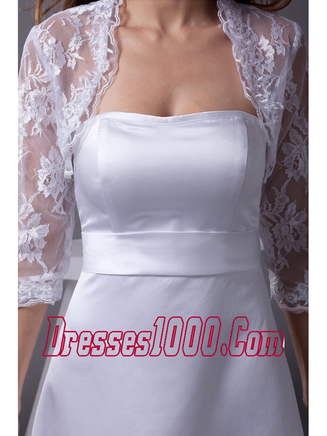 Strapless A-line Floor-length Wedding Dress