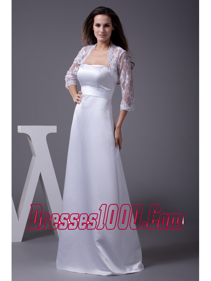 Strapless A-line Floor-length Wedding Dress