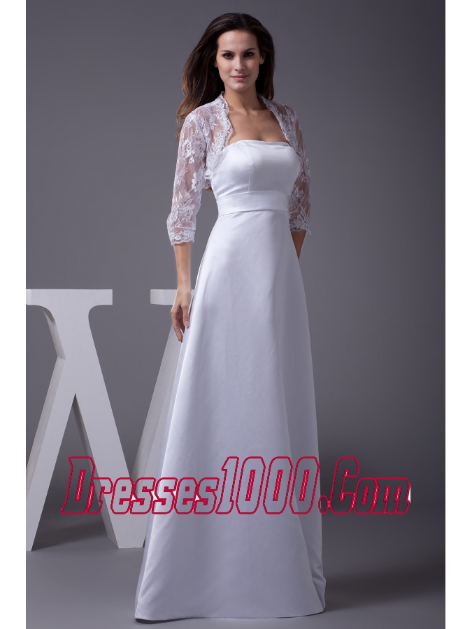 Strapless A-line Floor-length Wedding Dress