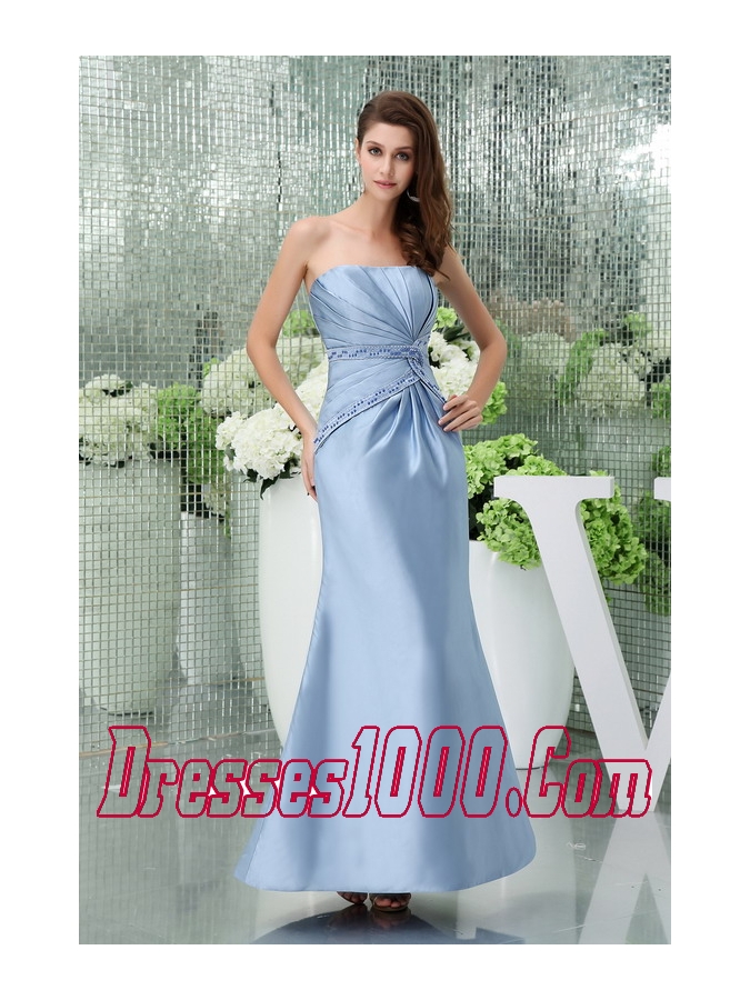 Strapless Beading Column Ankle-length Mother Of The Bride Dress