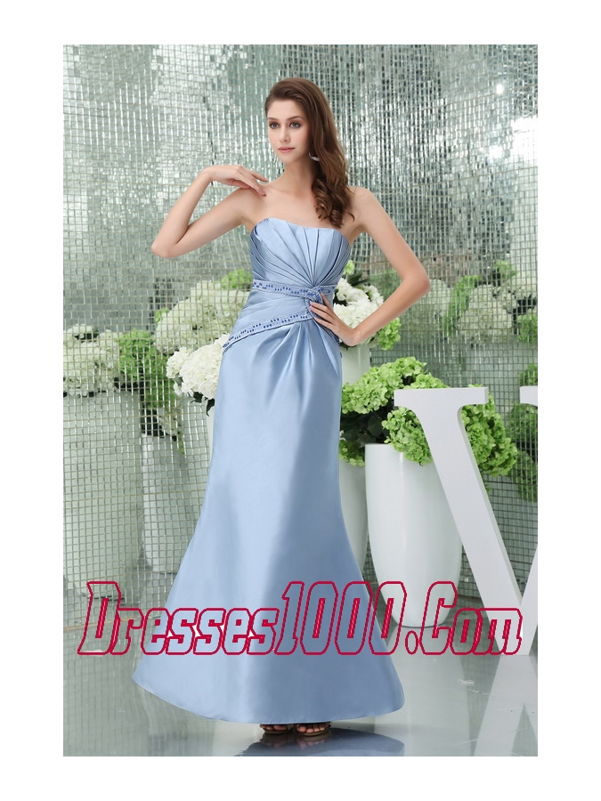 Strapless Beading Column Ankle-length Mother Of The Bride Dress