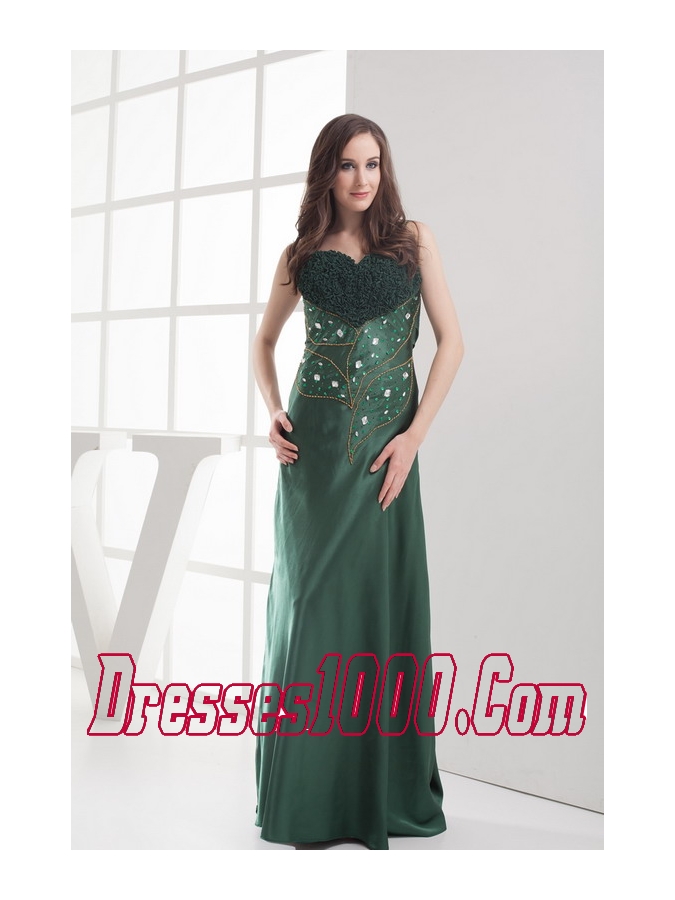 Straps Beading Long Dark Green Jacket Mother Of The Bride Dress