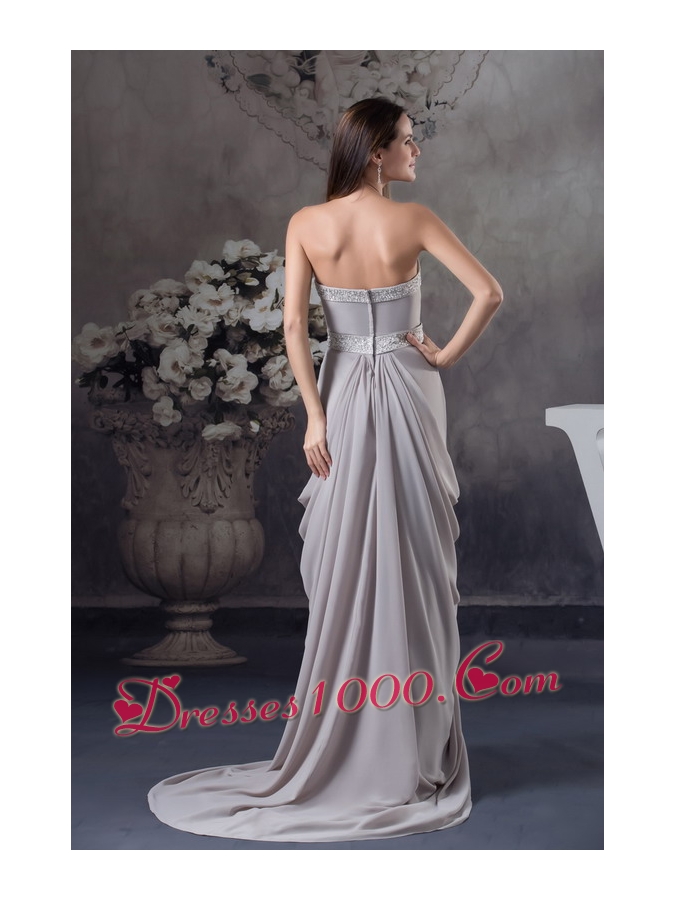 Sweetheart Beading Empire Brush Train Mother Of The Bride Dress