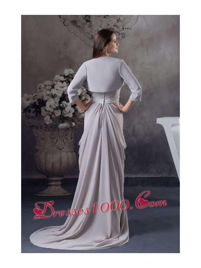 Sweetheart Beading Empire Brush Train Mother Of The Bride Dress