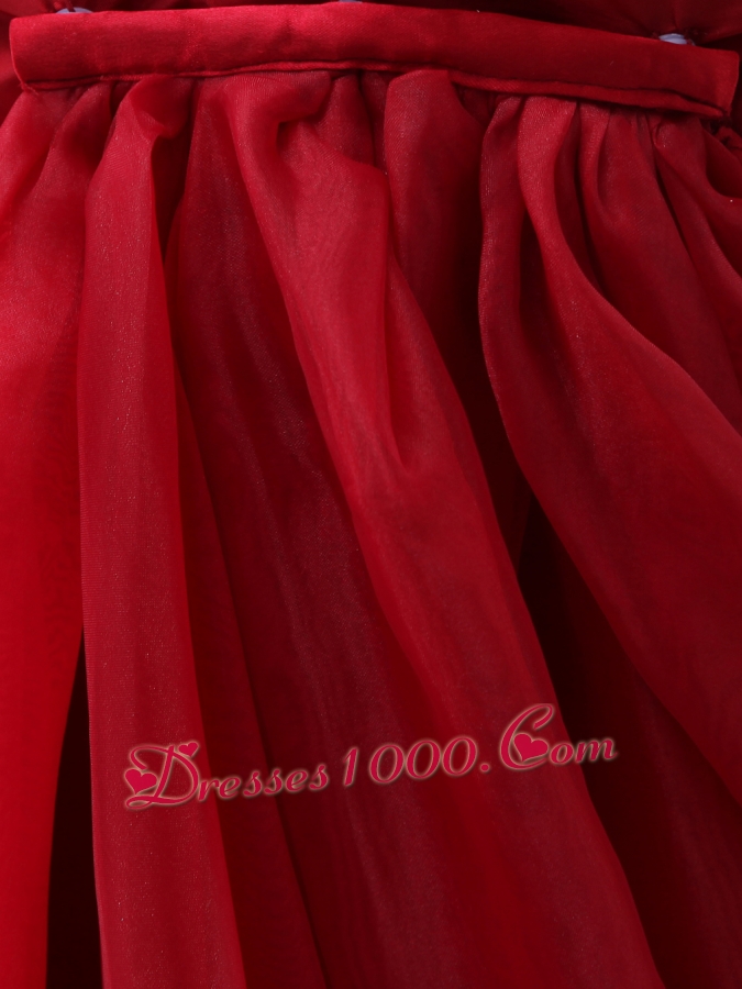 Wine Red V-neck Watteau Train Mother Of The Bride Dress