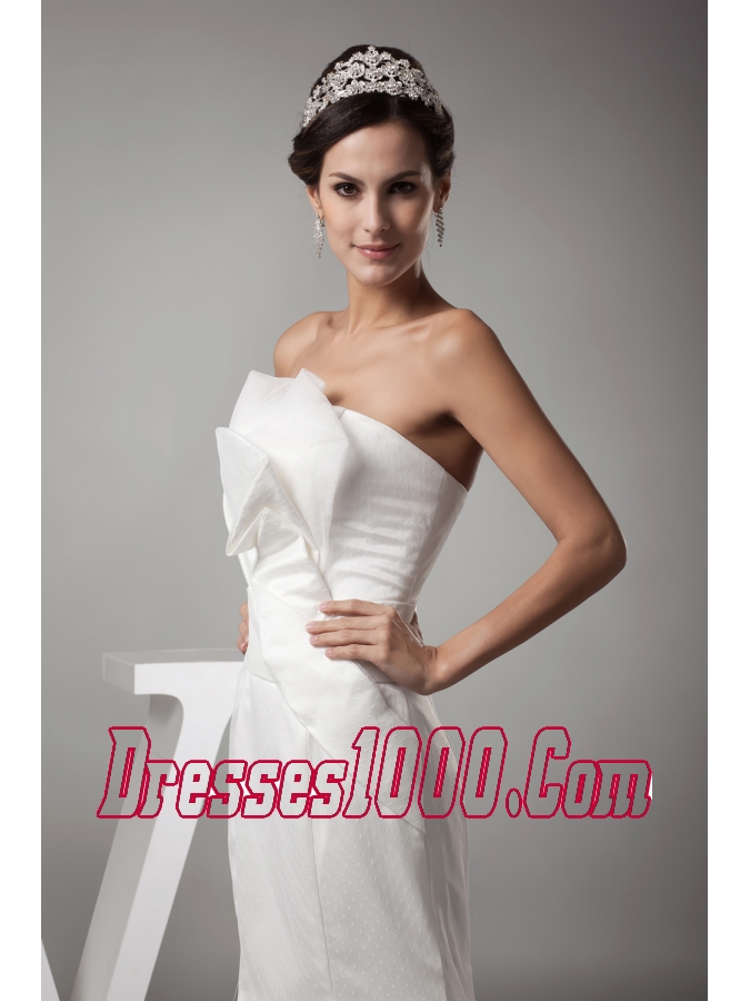 2013 Stylish Mermaid Strapless Brush Wedding Dress