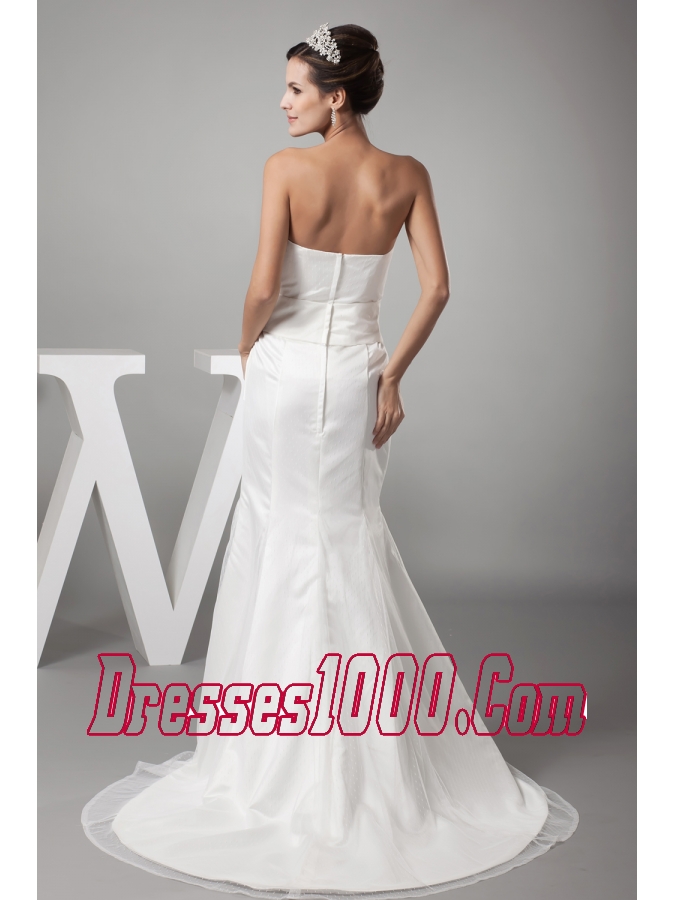 2013 Stylish Mermaid Strapless Brush Wedding Dress