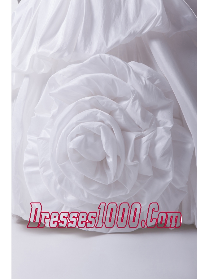 A-Line Beading Off The Shoulder Court Train 2013 Wedding Dress