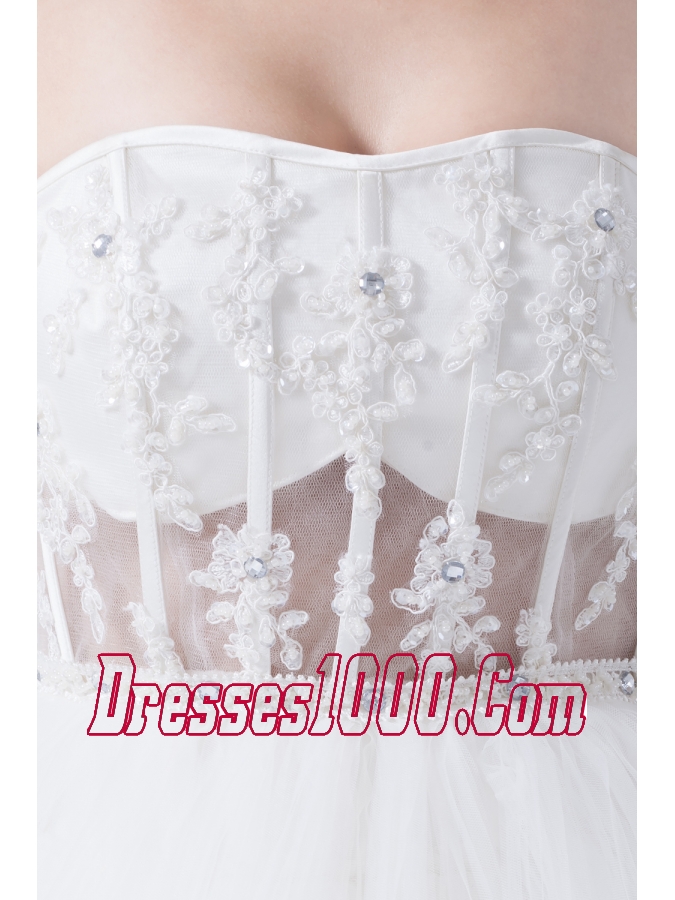 A-Line Strapless Court Train Ruffles Layered 2013 Wedding Dress