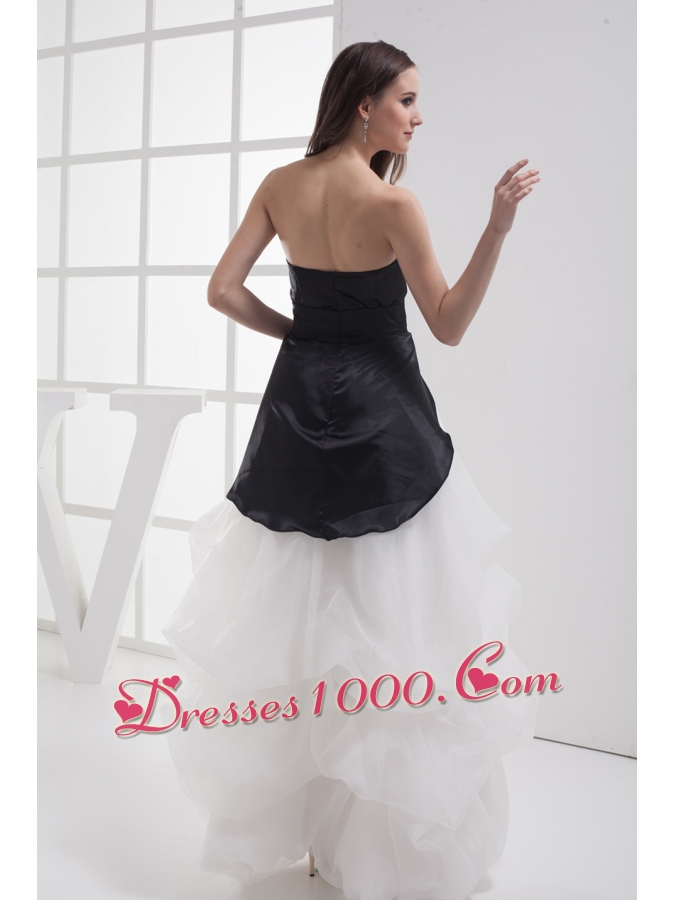 A-line Sweetheart High-low Pick-ups Wedding Dress