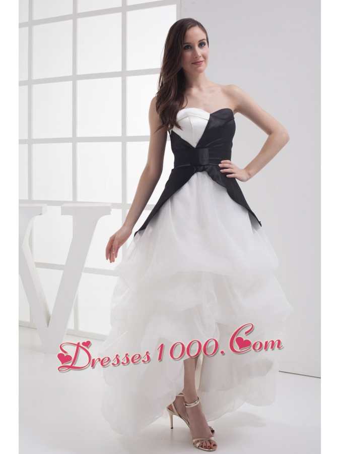 A-line Sweetheart High-low Pick-ups Wedding Dress