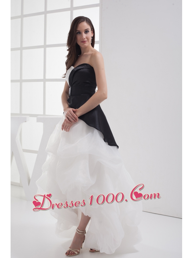 A-line Sweetheart High-low Pick-ups Wedding Dress