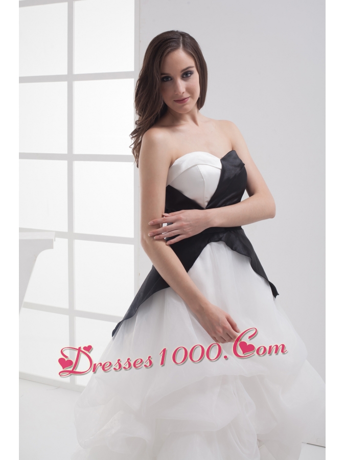 A-line Sweetheart High-low Pick-ups Wedding Dress