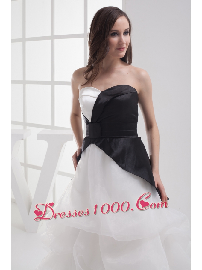 A-line Sweetheart High-low Pick-ups Wedding Dress