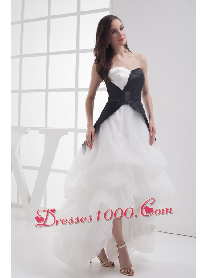 A-line Sweetheart High-low Pick-ups Wedding Dress