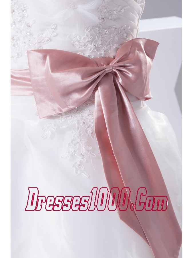 Appliques and Sash A-Line Court Train Sweetheart 2013 Wedding Dress