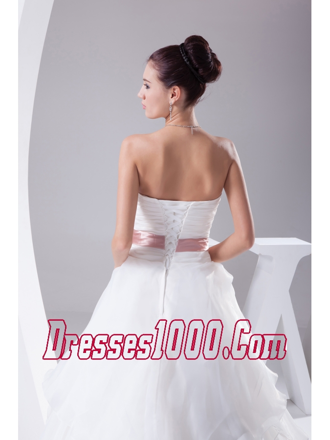 Appliques and Sash A-Line Court Train Sweetheart 2013 Wedding Dress