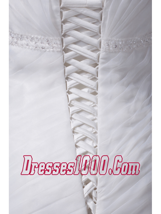 Beading Ruffled Layers Mermaid Strapless Wedding Dress