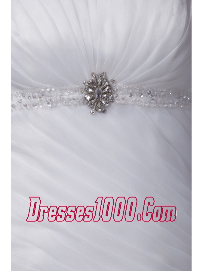 Beading Ruffled Layers Mermaid Strapless Wedding Dress