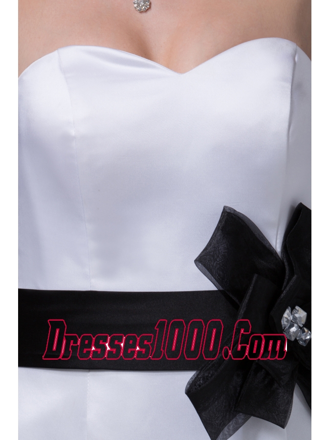 Column Sweetheart Sash Ruffles Wedding Dress