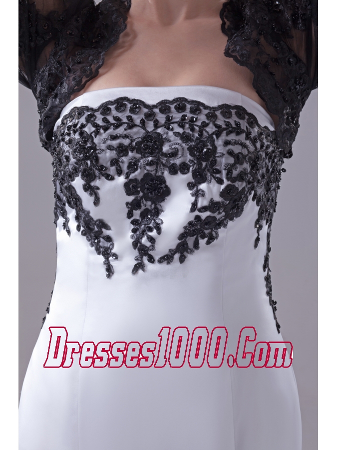 Modest Lace Strapless Mermaid Chapel Train Wedding Dress