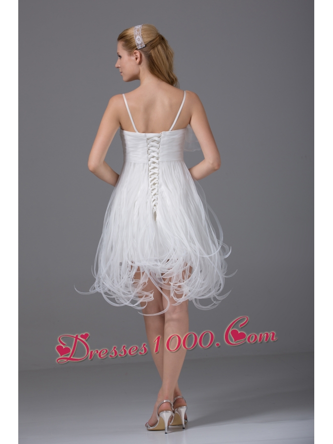 Princess Spaghetti Straps Special Fabric Wedding Dress