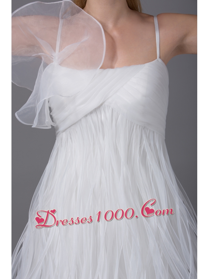 Princess Spaghetti Straps Special Fabric Wedding Dress