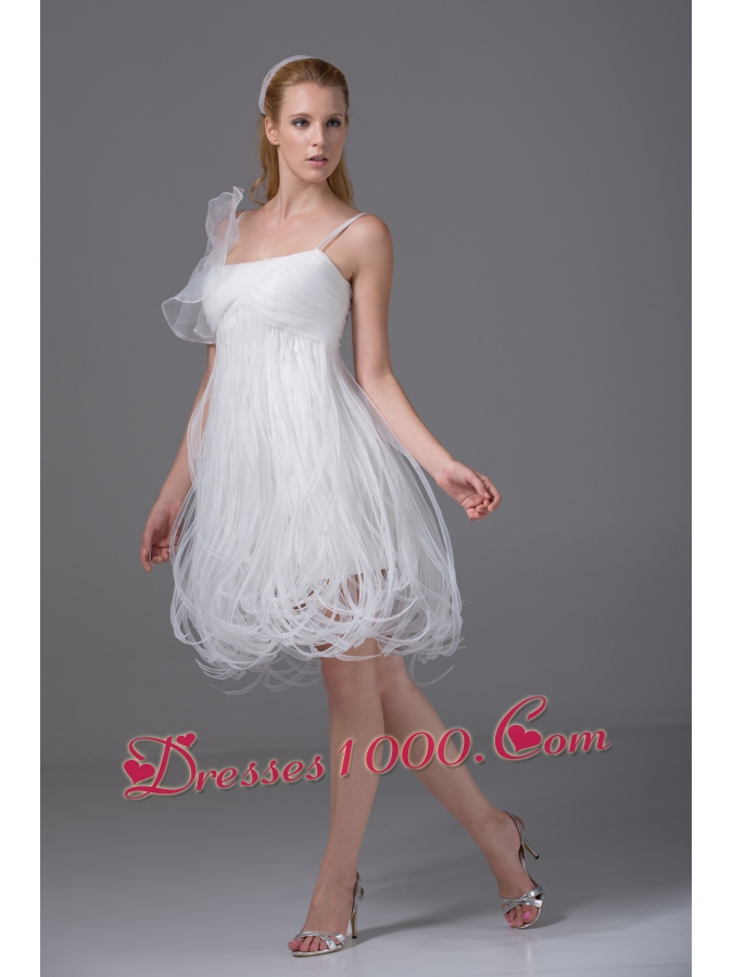 Princess Spaghetti Straps Special Fabric Wedding Dress