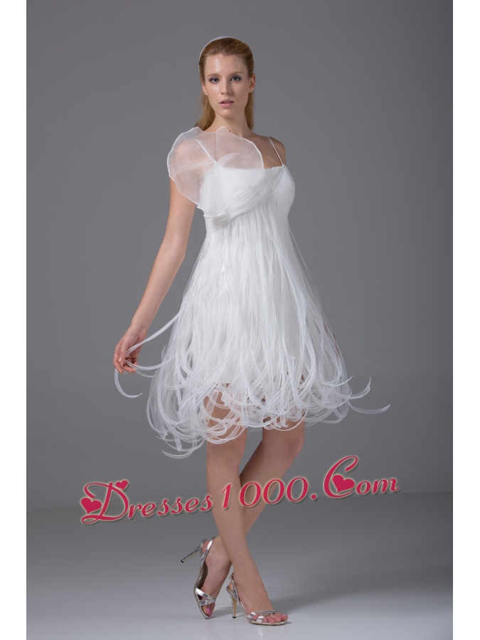 Princess Spaghetti Straps Special Fabric Wedding Dress