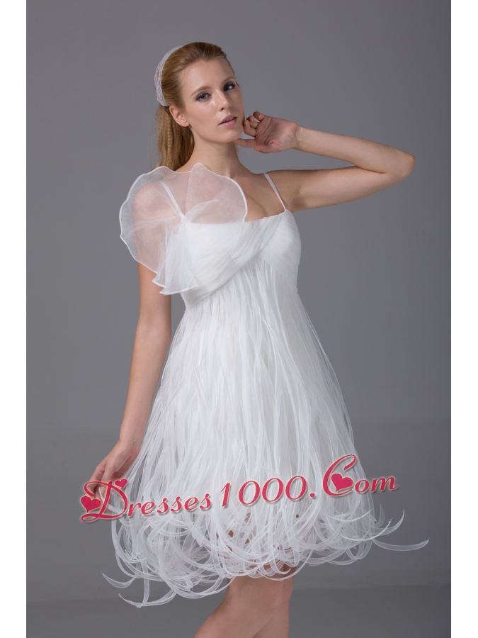 Princess Spaghetti Straps Special Fabric Wedding Dress