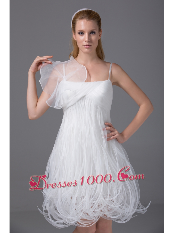 Princess Spaghetti Straps Special Fabric Wedding Dress