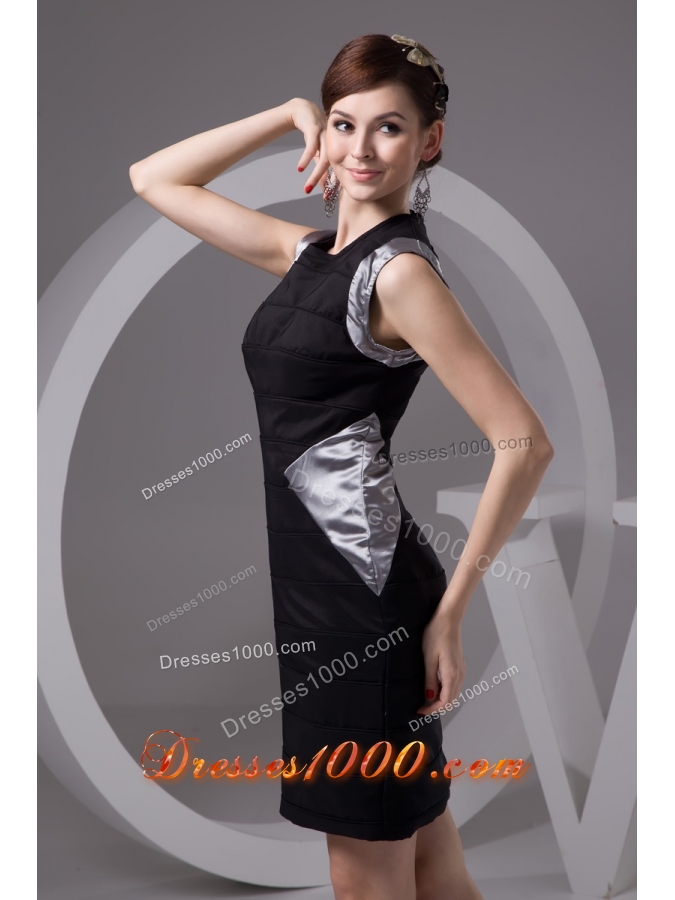 Show Thin Black and Silver Bateau Mini-length Prom Gown Dress