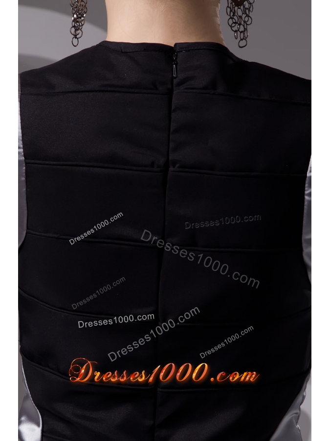 Show Thin Black and Silver Bateau Mini-length Prom Gown Dress