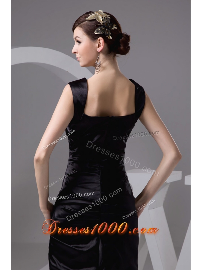 Square Ruched Mini-length Black Taffeta Prom Gown Dress 2013