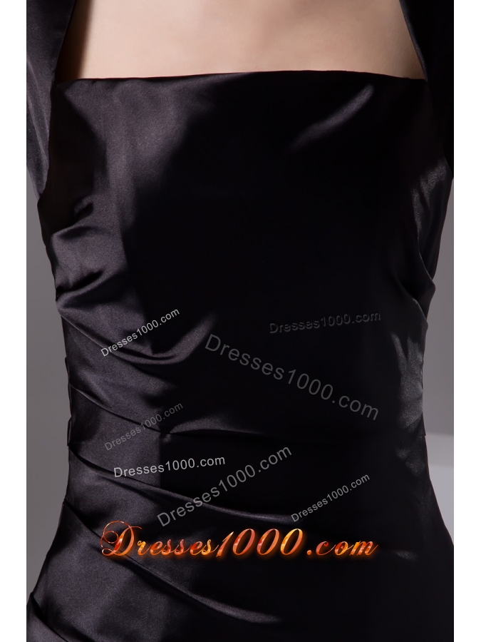 Square Ruched Mini-length Black Taffeta Prom Gown Dress 2013